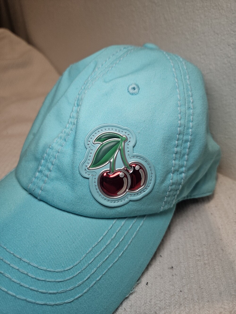 Aqua Cherry Patch Baseball Cap - Unbranded